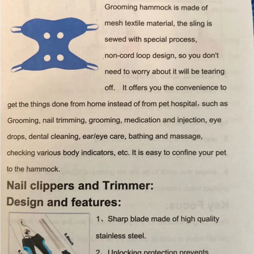 NWT Ourui One Pet Grooming Kit with hammock